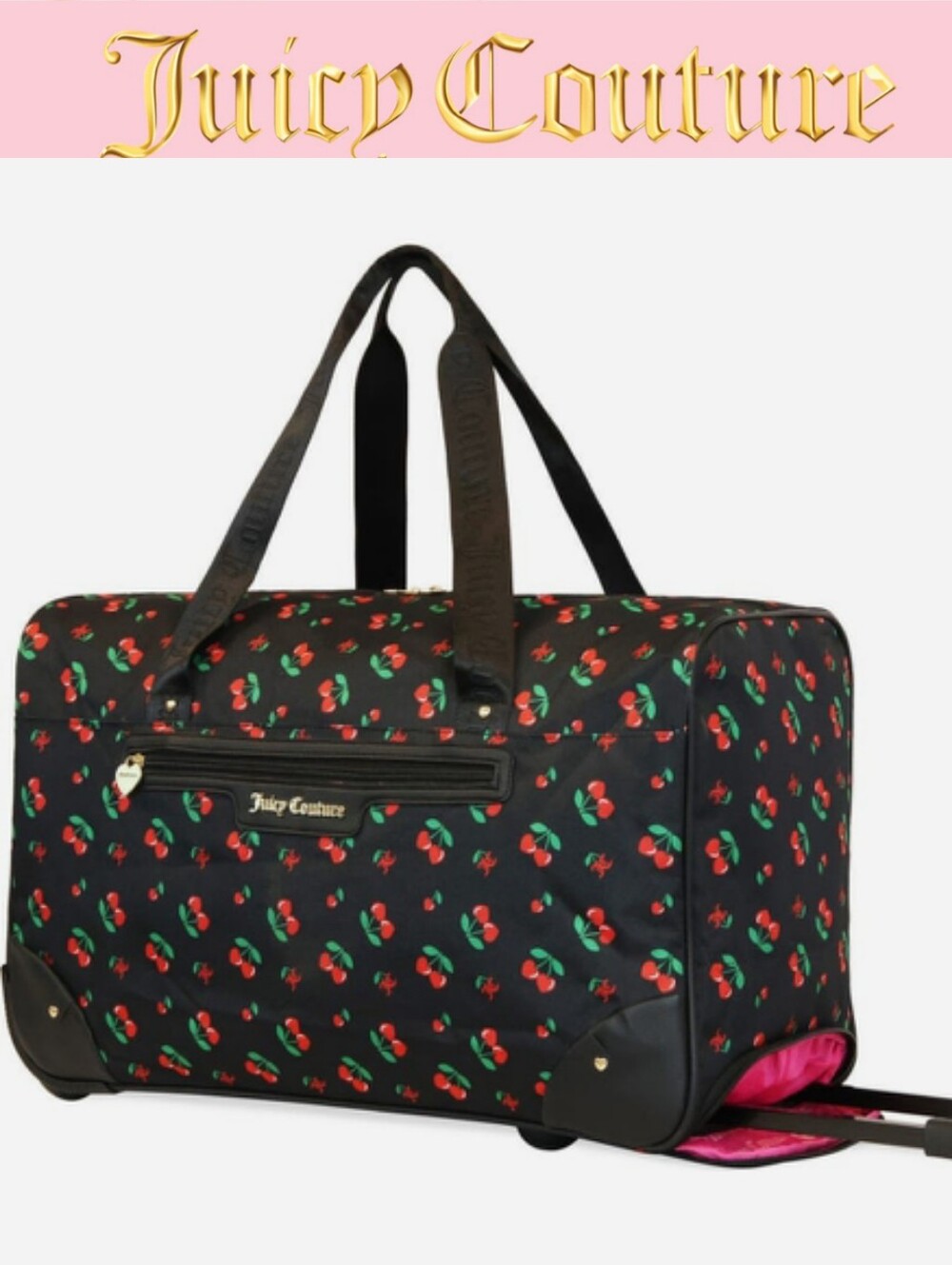 Juicy Couture Jada 22" Rolling Duffel Bag- Black Cherry